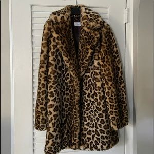 Faux Leopard Coat